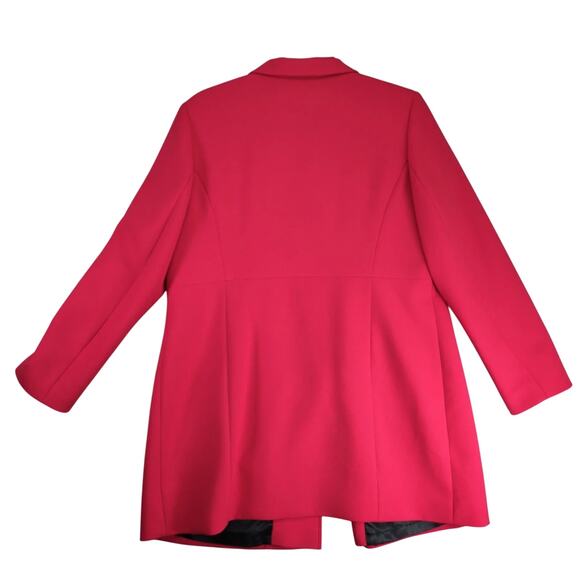 Fuchs Schmitt Red Pea Coat Jacket Women's US 14 Classic Preppy Lined Button Up - Picture 3 of 10